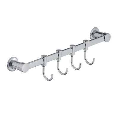 Вішалка для рушників у ванну з 4-ма рухомими гачками ZERIX LR205-4 (LL1418)