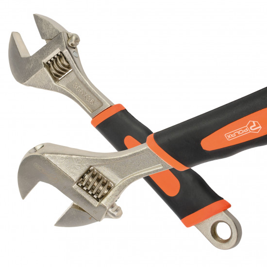 Ключ розвідний Polax з гумовою рукояттю 300 мм (25-020)