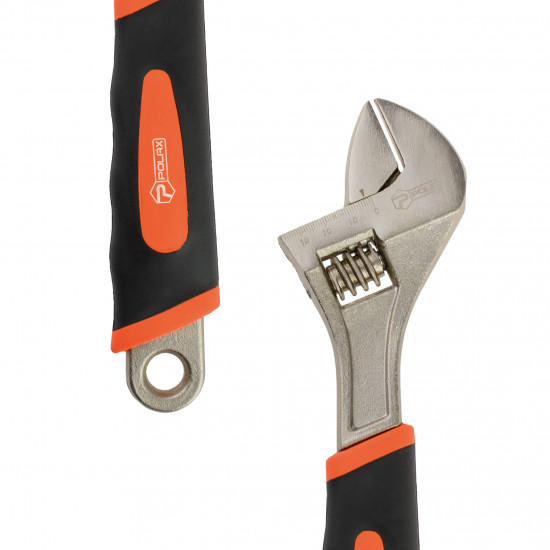 Ключ розвідний Polax з гумовою рукояттю 300 мм (25-020)