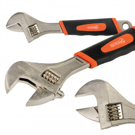 Ключ розвідний Polax з гумовою рукояттю 300 мм (25-020)