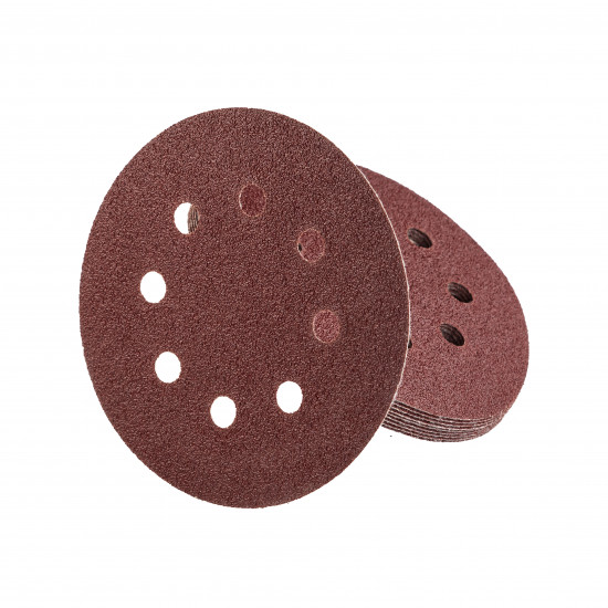 Шліфувальний круг Polax на липучці самозачіпній 125 мм, К60, з отворами (54-214)