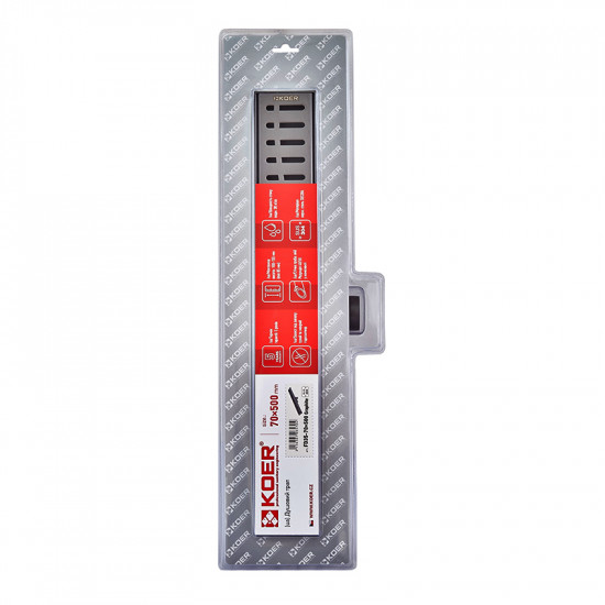 Душовий трап з нержавіючої сталі SUS304 Koer FD35-70x500-Graphite (Колір графіт) (AC0657)