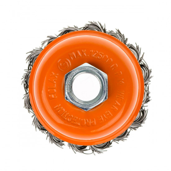 Щітка чашкова 65 мм, для УШМ, М14, кручений дріт Polax (54-159)