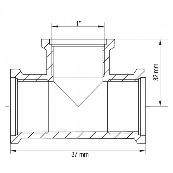 Трійник ВВВ Koer KF.T10F.WN - 1'' (без нікелю) (KR3038)