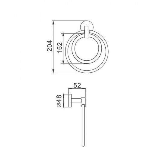 Тримач для рушників Haiba HB1704-1 "кільце" подвійний (HB0715)
