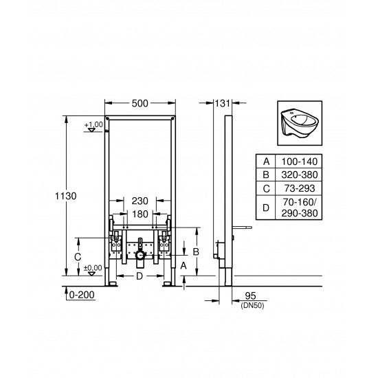 Інсталяція для біде Grohe Rapid SL (38553001)