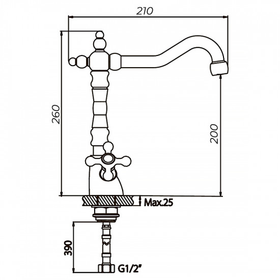 Змішувач для кухні Haiba Dominox 777 (HB0095)