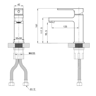 Змішувач для умивальника Mixxus Premium DANTE 001 NUT (MI6787)