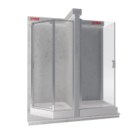 Стенд виставковий KOER  для кабін(бетон) 2400x2100x1100, комплект із 3 секцій (з підсв. та лого) (S