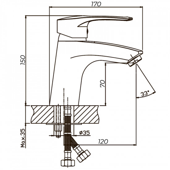 Змішувач для умивальника Haiba GERMES 001 (HB0139)