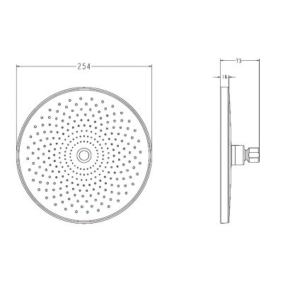 Лійка для душу стельова Koer KP-0413-01-OH 250мм (Колір хром) (KR5417)