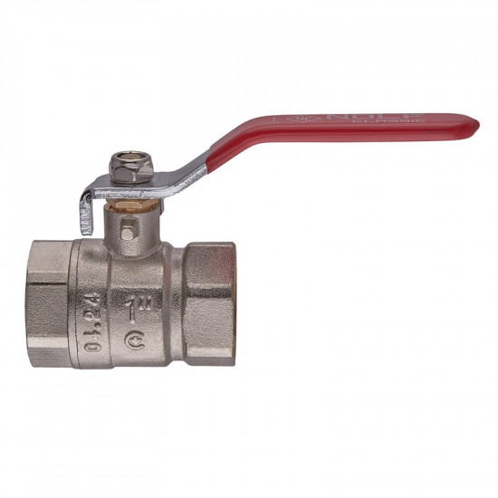 Кран кульовий Nolf classic NFC.611-10-1" FF ГГВ, ручка "важіль" червона (NF3146)