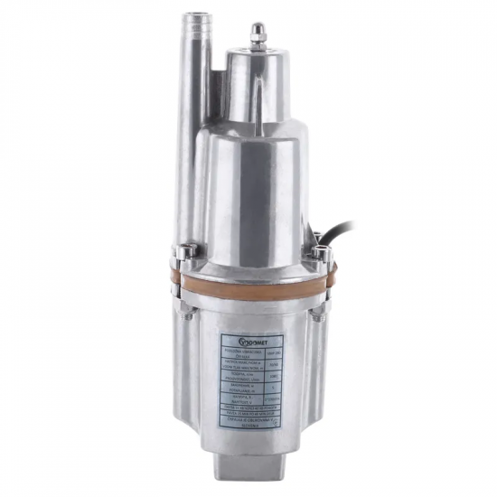 Насос вібраційний одноклапаний VODOMET VD-60-15М верхній забір Н=70М, Q=1,1кбМ, P=250 Вт, 15м каб.(