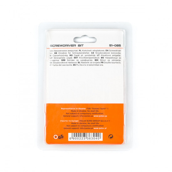 Біта двостороння Polax сталева 50 мм PH1-SL5 1/4", 10 шт (51-085)