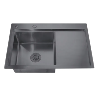 Мойка Zerix ZH7849L-215 Nano-Black (3.0/0.8) из нержавеющей стали (MX1590)