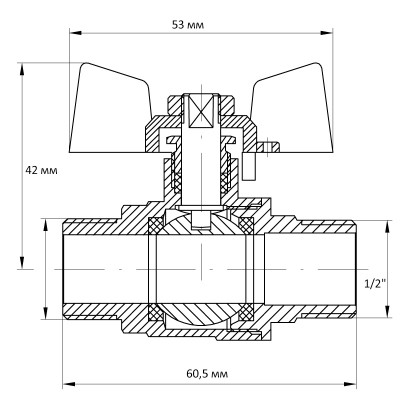 Кран кульовий Koer 1/2" ШШМ (KR.219) (KR0095)