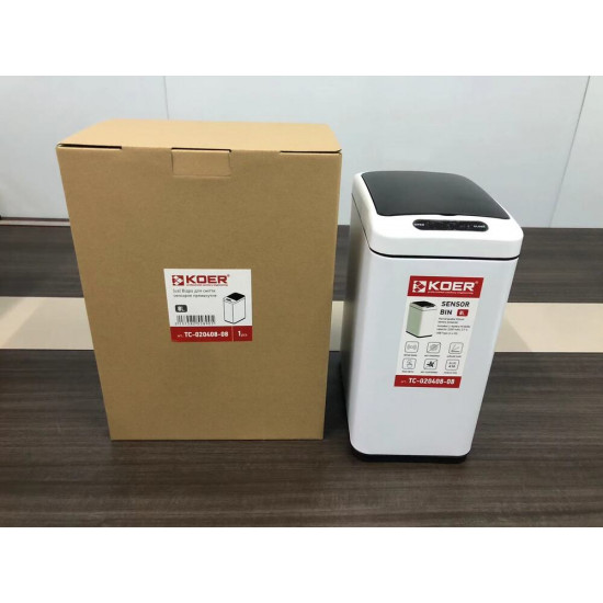 Відро для сміття сенсорне прямокутне Koer TC-020408-08 8 л колір білий (KR5589)