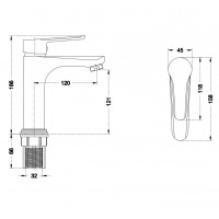 Змішувач для умивальника Mixxus Premium LAGUNA 001 NUT (MI6824)
