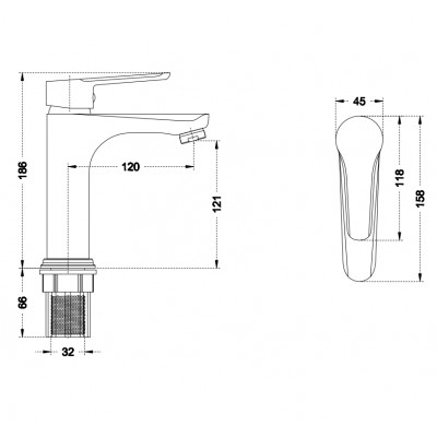 Змішувач для умивальника Mixxus Premium LAGUNA 001 NUT (MI6824)