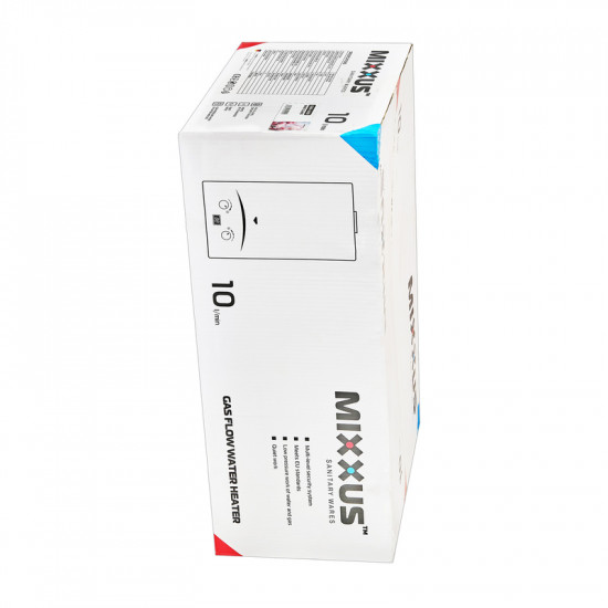 Газова колонка MIXXUS GWH-0410 BASIC GLASS димохідна 10 л/хв (панель зі скла з малюнком) (WH0025)