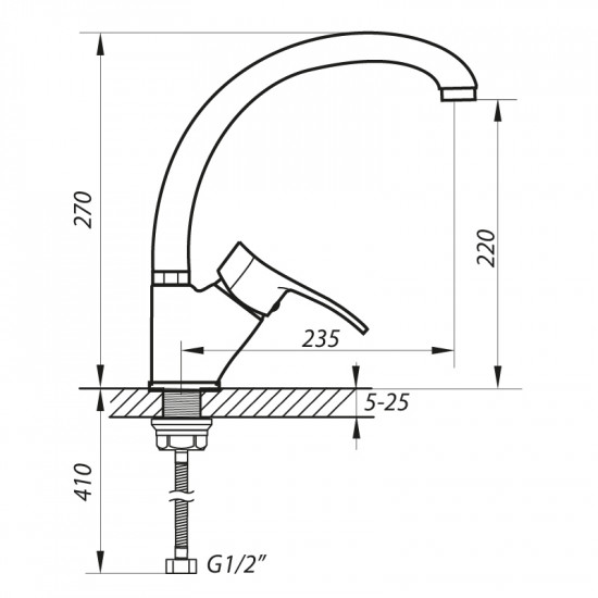 Змішувач для кухні Zerix DYU 181 (ZX2895)