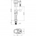 Комплект арматури Koer KT-0302-1/2" спускна 2-х кнопочна+наповнювальна з нижнім підкл, пласт.різьб.