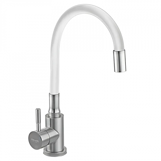 Змішувач для кухні Armata SUS-011 REFL.WHITE з силіконовим виливом, з нержавіючої сталі (CH6562)