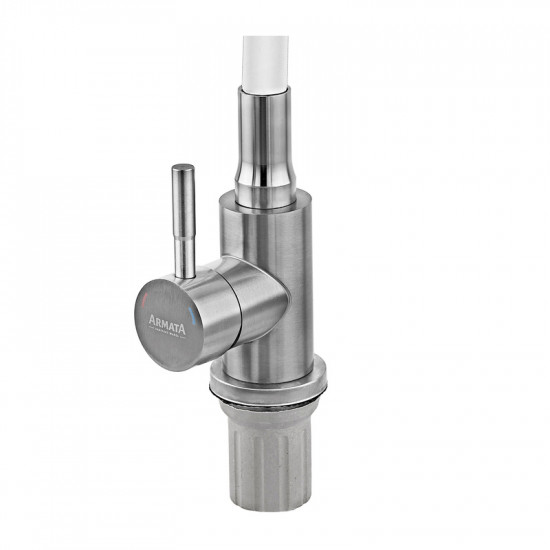 Змішувач для кухні Armata SUS-011 REFL.WHITE з силіконовим виливом, з нержавіючої сталі (CH6562)