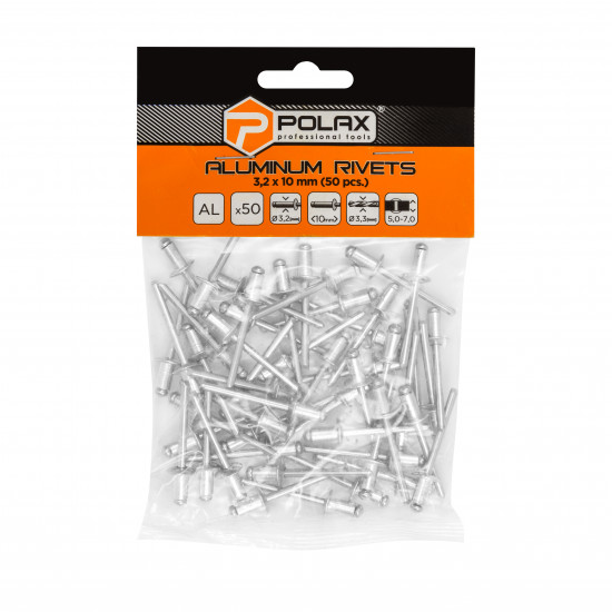Заклепки алюмінієві витяжні 3,2 х 10 мм Polax (37-005)