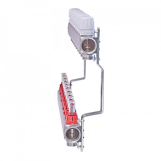 Колекторний блок з витратомірами Nolf NF.2100-09S 1"x9 (корпус нержавіюча сталь) (NF3023)