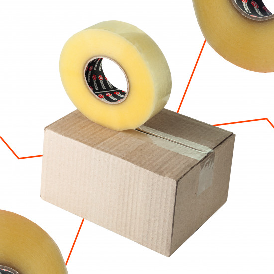 Клейка стрічка Polax скотч пакувальний прозорий 500 м x 45 мм (101-054)