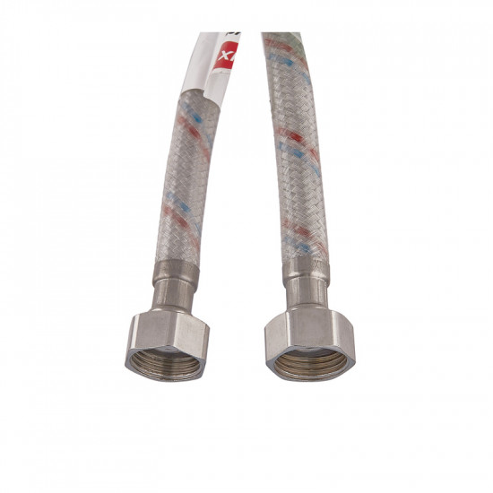 Гнучкий шланг для підключення води гайка 1/2'' - гайка 1/2'' (80 см) (силик. оболонка) Zerix (ZX301