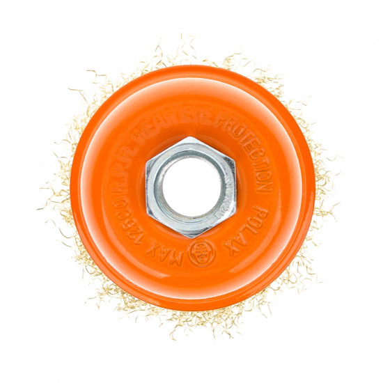 Щітка чашкова 65 мм, для УШМ, М14, гофр. пров., латунована Polax (54-175)