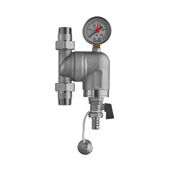 Фільтр тонкого очищення з поворотним з'єднанням та манометром Koer KR.1240 - 3/4" (KR5879)