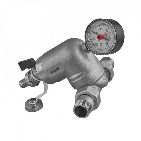 Фільтр тонкого очищення з поворотним з'єднанням та манометром Koer KR.1240 - 3/4" (KR5879)