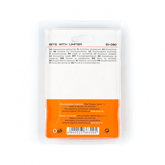 Біта сталева Polax з обмежувачем PH2*25 мм 1/4" 10 шт (51-090)