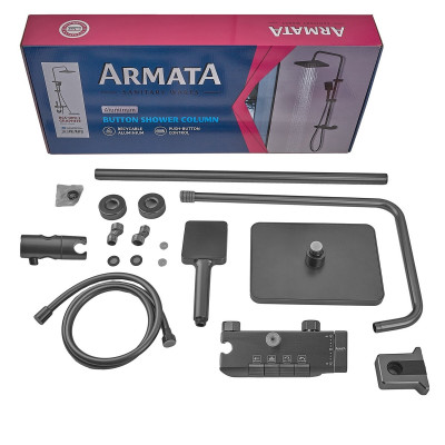 Душова колона Armata BCF-009-J Graphite зі змішувачем з кнопковим перемикачем, 3 режими (CH6507)