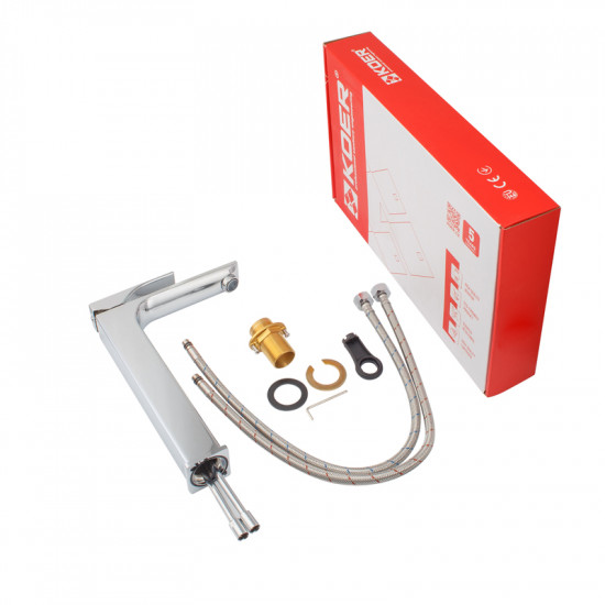 Змішувач для умивальника Koer KB-11010-01 високий (Колір хром) (KR3482)