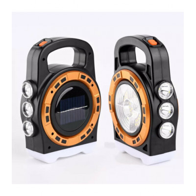 Фонарь переносний 6678-3LED+5COB, power bank, Li-Ion акум., сонячна батарея, ЗУ microUSB, Box (20012)