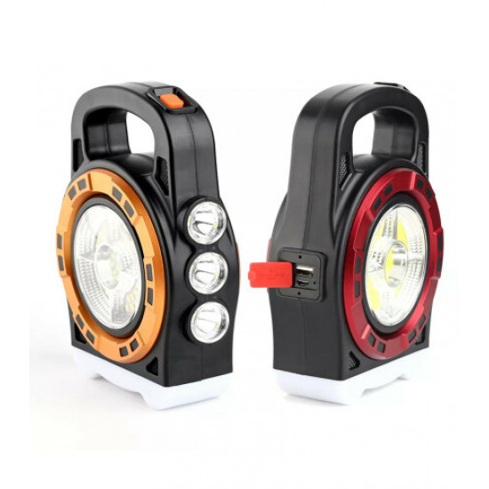 Фонарь переносний 6678-3LED+5COB, power bank, Li-Ion акум., сонячна батарея, ЗУ microUSB, Box (20012)