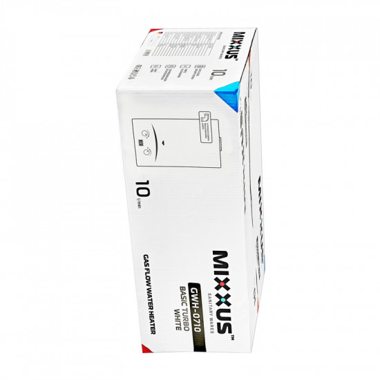 Газова колонка Mixxus GWH-0710 BASIC TURBO WHITE турбована 10 л/хв (WH0028)
