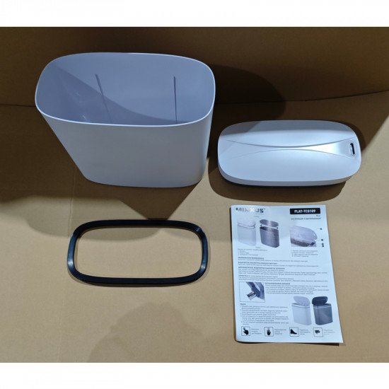 Відро для сміття сенсорне овальне Mixxus Flat-TC0109 White 9 л колір білий (MI7074)