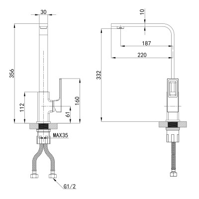 Змішувач для кухні Mixxus Premium DANTE 017 (MI6791)