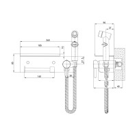 Змішувач для гігієнічного душу Mixxus Premium HANS 069 з тримачем для туалетного паперу (MI6785)