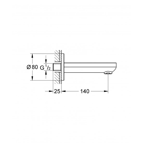 Вилив для ванни Grohe BauCosmopolitan (13255000)