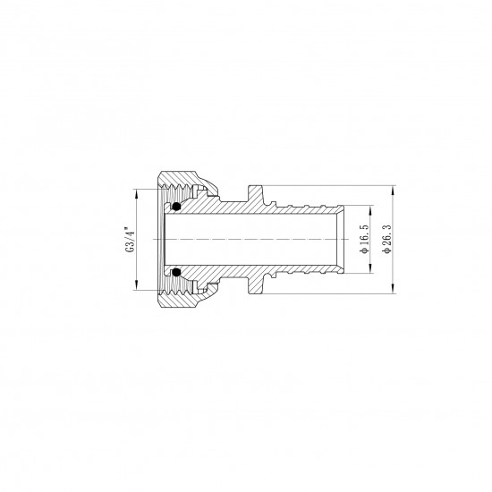 Перехідник під євроконус з накидною гайкою Koer KA.A08F-20E - 20(2.8mm) x 3/4"F (KR4870)