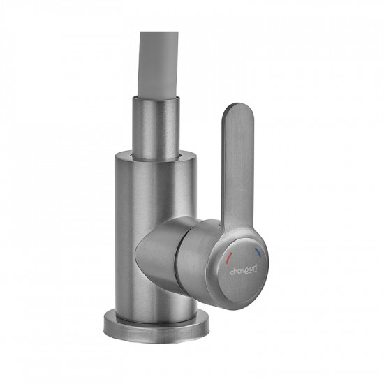 Змішувач для кухні з силіконовим виливом Champion EZA-011 Graphite REFL.Gray з нерж.сталі (вилив сі