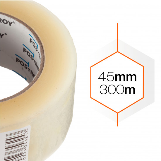 Клейка стрічка Polax скотч пакувальний 300 м x 45 мм (101-046)