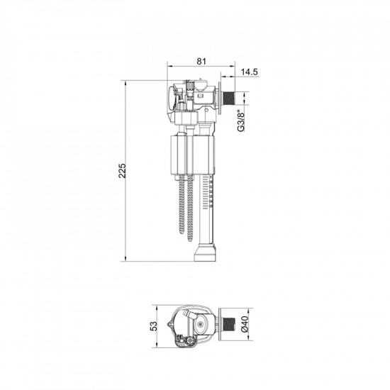 Арматура наполнительная Koer KT-1101 для инсталляции KT-0407 (KR5644)