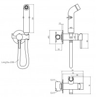 Смеситель для гигиенического душа Zerix FTR-333-A с лейкой (ZX5839)